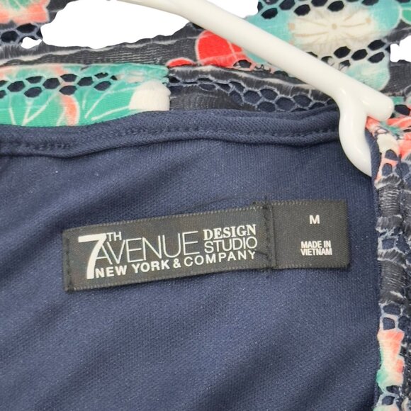 7th Avenue Design Studio Women Floral Striped Textured Sleeveless Peplum Top M - Picture 3 of 12